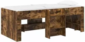 vidaXL Hochbett für Kinder, Raucheiche, 100x200cm (Holzwerkstoff)