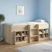 vidaXL Hochbett f&uuml;r Kinder Sonoma-Eiche 100 x 200 cm Holzwerkstoff