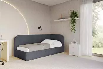 ALTDECOR ELRY Jugendbett mit Bettkasten 90x200cm, dunkelgrau (800001941800)
