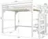 OKWISH Hochbett 140x200 cm mit Kleiderschrank und Stufentreppe, weiß, Holz