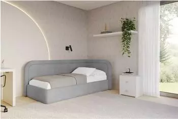 ALTDECOR Jovy Jugendbett mit Bettkasten und Matratze, 100x200cm, grau (800001941976)