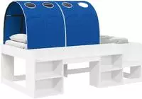 vidaXL Hochbett f&uuml;r Kinder mit Stauraum 3 Stk. Wei&szlig; und Blau