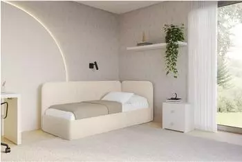 ALTDECOR Elsy Jugendbett mit Bettkasten und Matratze, 90x200cm, beige (800001942402)