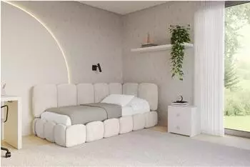 ALTDECOR AVRY Jugendbett mit Bettkasten 80x200cm, beige (800001942834)