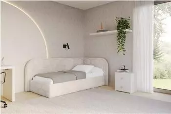 ALTDECOR JAXY Jugendbett mit Bettkasten 100x200cm, beige (800001942826)