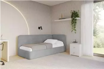 ALTDECOR Elsy Jugendbett mit Bettkasten und Matratze, 90x200cm, grau (800001942393)