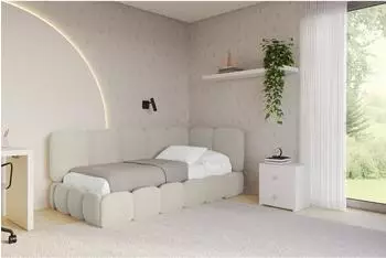 ALTDECOR AVRY Jugendbett mit Bettkasten 90x200, beige (800001942822)