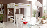 Ticaa Hochbett mit Rollrost in 2 Breiten, Kiefer