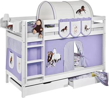 Lilokids Spielbett JELLE (Pferde lila/weiß)