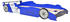 vidaXL LED Race Car Bed 90 x 200 cm Blue