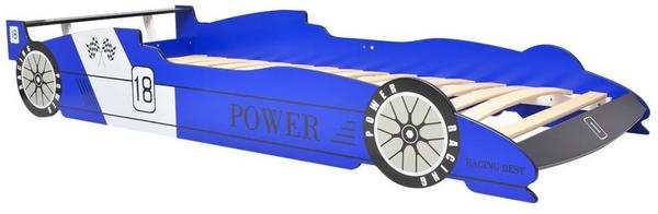 vidaXL LED Race Car Bed 90 x 200 cm Blue