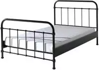 Vipack Einzelbett "New York, Bettgestell Metall, pulverbeschichtet, in zeitlosem
