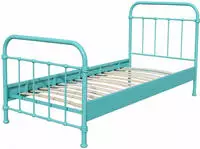 Vipack Einzelbett "New York, Bettgestell Metall, pulverbeschichtet, in zeitlosem
