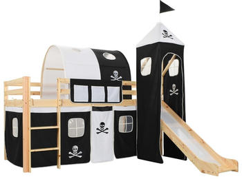 vidaXL Kids Bed with Slide and Tower Nature (Pirates)