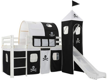 vidaXL Kids Bed with Slide and Tower White (Pirates)