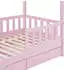 Juskys Marli 80x160cm mit Lattenrost und Bettkasten rosa