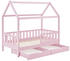 Rosa: Juskys Marli 80x160cm mit Lattenrost und Bettkasten