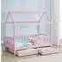 Juskys Marli 80x160cm mit Lattenrost und Bettkasten rosa