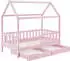 Juskys Marli 80x160cm mit Lattenrost und Bettkasten rosa