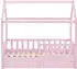 Juskys Marli 80x160cm mit Lattenrost und Bettkasten rosa