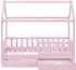 Juskys Marli 80x160cm mit Lattenrost und Bettkasten rosa