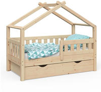 Hausbett Design, Braun, 70x140 Cm Mit Schublade Vitalispa