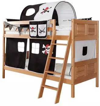Ticaa Erni Country Buche Natur Pirat Schwarz-Weiß (Ausführung 3) 90 x 200 cm (938897)