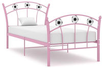 Einzelbett Mit Fu&szlig;ball-design Rosa Metall 90x200 Cm Vidaxl