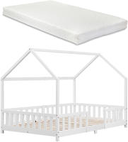 Kinderbett Sisimiut mit Matratze 120x200 cm Wei&szlig; [en.casa]