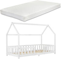 Kinderbett Sisimiut mit Matratze 90x200 cm Wei&szlig; [en.casa]