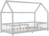 Hausbett Sisimiut 90x200 cm Hellgrau / Wei&szlig; [en.casa]