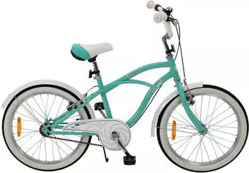 Actionbikes Cruiser 20", Rosa/T&uuml;rkis, verstellbar, Seitenst&auml;nder, V-Brake-Bremsen (T&uuml;rkis)