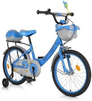 byox 20 Zoll 2002, St&uuml;tzr&auml;der, Klingel, H&ouml;he einstellbar, K&ouml;rbe blau