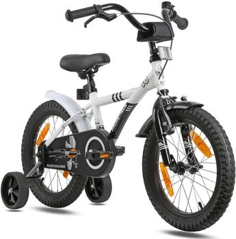 Prometheus 16 Zoll ab 4 und 5 Jahre mit Stützräder und Rücktritt WEISS|ultraweiß|SCHWARZ 16"