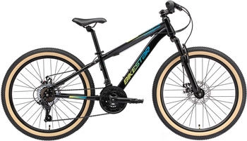 Bikestar MTB Stahl 21fach 24 Zoll schwarz SCHWARZ 32 CM