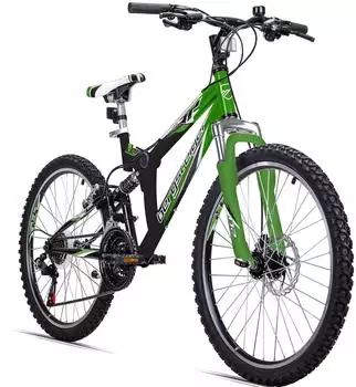 Bergsteiger Montreal 20 24 Zoll geeignet für 6,7 8 9 10 11 12 13 Jahre 18 Gang-Schaltung Mountainbike mit Vollfederung Jungen-Fahrrad Mädchen-Fahrrad