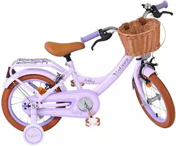 Volare Ashley 14 Zoll – Lila Design mit abnehmbaren Stützrädern und zwei Handbremsen