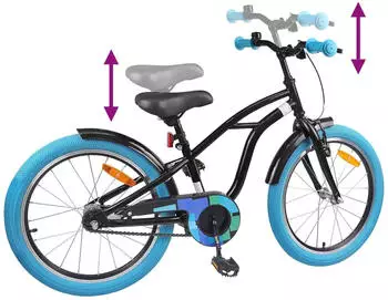 vidaXL 22 Zoll f&uuml;r 7-12 Jahre alt Schwarz (42009320)