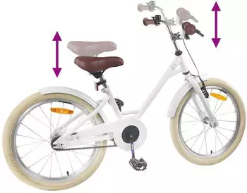 vidaXL 18 Zoll für 5-7 Jahre alt Weiß (42009208) – Stabiler Stahlrahmen für den aktiven Kinderalltag