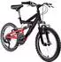 Galano FS180 18 Zoll ab 6 Jahre 115 - 130 cm Mountainbike Fully 6 Gänge schwarz/rot (GA04248)