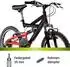 Galano FS180 18 Zoll ab 6 Jahre 115 - 130 cm Mountainbike Fully 6 Gänge schwarz/rot (GA04248)