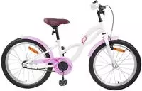 vidaXL Kinderfahrrad 18 Zoll f&uuml;r 5-7 Jahre alt Wei&szlig;