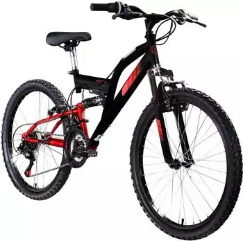 Galano FS240 Jugend24 Zoll Mountainbike ab 8 Jahre 130 - 145 cm 21 G&auml;nge schwarz/rot (GA01461)