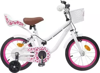 vidaXL Kinderfahrrad Mit St&uuml;tzr&auml;dern 16 Zoll f&uuml;r 4-6 Jahre alt Wei&szlig;
