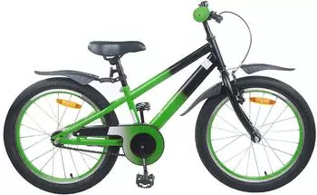 vidaXL Kinderfahrrad 18 Zoll f&uuml;r 5-7 Jahre alt Gr&uuml;n Schwarz