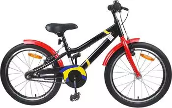 vidaXL Kinderfahrrad 18 Zoll f&uuml;r 5-7 Jahre alt Schwarz Rot