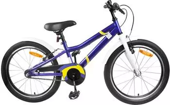 vidaXL Kinderfahrrad 18 Zoll f&uuml;r 5-7 Jahre alt Blau Wei&szlig;