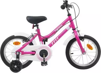 vidaXL Kinderfahrrad 16 Zoll f&uuml;r 4-6 Jahre alt Pink Wei&szlig;