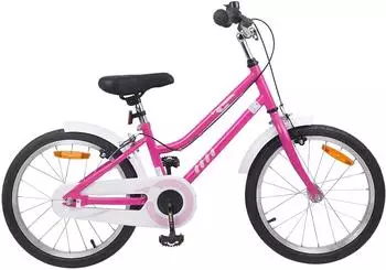 vidaXL Kinderfahrrad 18 Zoll f&uuml;r 5-7 Jahre alt Pink Wei&szlig;