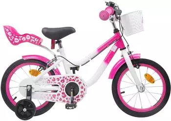 vidaXL Kinderfahrrad Mit Stützrädern 14 Zoll für 3-5 Jahre alt Rosa